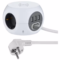 La multipresa mini cubo è perfetta per evitare l sovrapposizione dei cavi, grazie alla sua forma cubica. Caricatore wireless ...