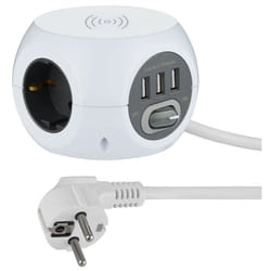 Electraline - 62079 multipresa Mini Cubo con Caricatore wireless rapido