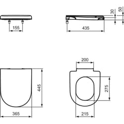 Ideal Standard - R392101, Sedile copri-WC con coperchio e cerniera in acciaio inox, Softclosing, bianco