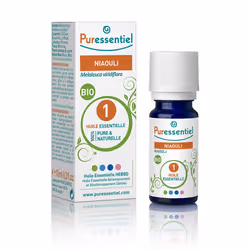 Puressentiel Niaouli Olio Essenziale Bio 10ml è un integratore alimentare per il benessere delle vie respiratorie. Estratto d ...