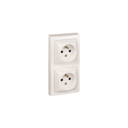 Legrand - asl 2 prese 2 poli + terra f/b orizzontale bianca