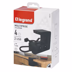 Legrand 0 504 12 prolunghe e multiple 1,5 m 4 presa(e) AC Interno Nero - Vista aggiuntiva 4