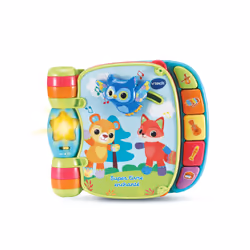 VTech Baby SUPER LIVRE ENCHANTÉ DES LOULOUS (BLEU), 0,5 anno/i, Mini Stilo AAA, Plastica, Multicolore