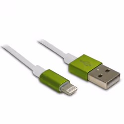 Metronic 471041, 1 m, Lightning, USB A, Maschio, Maschio, Verde, Bianco