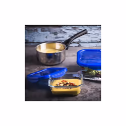 Pyrex Cook & Go rectangular glass food storage container/roaster with airtight and leakproof 4 clip locking lid – oven, freezer and microwave safe - 16x16x6 cm - 0,80L - Vista aggiuntiva 5