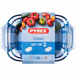 PYREX SET 2 TEGAMI RETTANGOLARI 34 X 22 E 30 X 19 CM PYREX SET DUE TEGAMI RETTANGOLARI Teglia multiuso Dimensioni: 34 x 22 cm ...