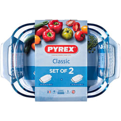 Pyrex - set 2 tegami rettangolari 34 x 22 e 30 x 19 cm