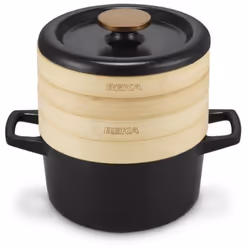 Vaporiera in bambù a 2 livelli da 20 cm - Nori - Una gamma che reinventa gli utensili da cucina in ghisa donando loro un look ...