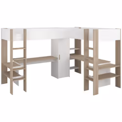 Caratteristiche Colore: Bianco, Naturale chiaro Materiale: Truciolato Dimensioni (letto): 90 x 200 cm Numero di posti: 2 post ...