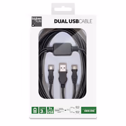 Bigben Interactive Dual USB Cable, Cavo, Xbox One, Nero, Xbox One, 3 m, 30 mm