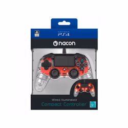 NACON PS4OFCPADCLRED periferica di gioco Rosso, Trasparente USB Gamepad Analogico/Digitale PC, PlayStation 4 - Vista aggiuntiva 5