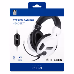 BIG BEN PS4OFHEADSETV3WHITE cuffia e auricolare Cablato A Padiglione Gaming Nero, Bianco - Vista aggiuntiva 5