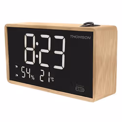 Thomson CP202T sveglia Sveglia digitale Nero, Marrone - Vista aggiuntiva 2