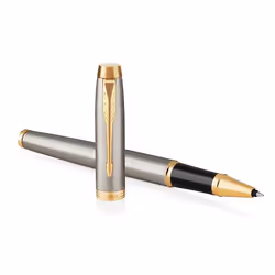 Parker IM, Penna stick a sfera, Grigio, Nero, Ottone, Oro, Acciaio inox, Fine, Ambidestro