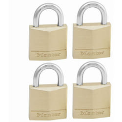 Master Lock - masterlock Lucchetto in ottone massiccio 30 mm - Set di 4 - 130EURQNOP