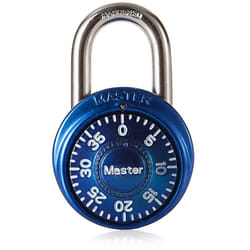 Master Lock - 1533EURD Lucchetto, Combinazione Fissa a 3 Numeri, Acciaio Inossidabile, Assortimento Rosso/Blu/Grigio/Bianco, Diametro 38 mm
