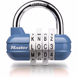 Il lucchetto Master Lock N° 1534EURD con combinazione personalizzabile è caratterizzato da un corpo in metallo largo 64 mm pe ...