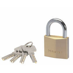 Master Lock - 2940EURD Lucchetto con chiave extra sottile in ottone, Oro, 6,2 x 4 x 1,6 cm