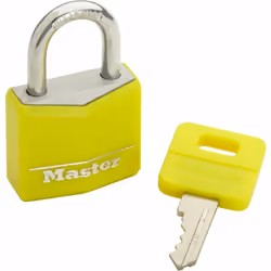 Il lucchetto Master Lock #9131EURDCOL è dotato di un corpo in solido alluminio rivestito di 30 mm di larghezza, durevole e re ...