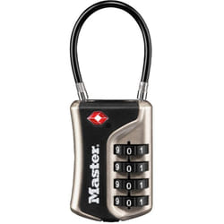 Master Lock 4697EURDNKL Lucchetto per bagagli in alluminio approvato dalla TSA, nichel, 9.3 x 3.6 x 1.5 cm