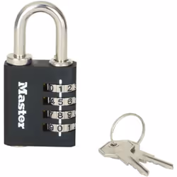 Il lucchetto # 7641EURDBLK di Master Lock con combinazione numerica regolabile individualmente e cassa larga 40 mm offre robu ...