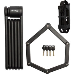 Master Lock - Master Serratura - Serratura pieghevole per bicicletta, barre in acciaio temprato, 4 chiavi, supporto e staffa di montaggio de inclusa,
