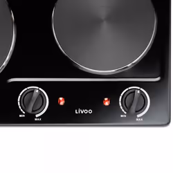 Livoo DOC168N piano cottura Nero Da incasso 45 cm Piastra sigillata 2 Fornello(i)