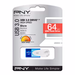 PNY Attaché 4 3.0 64 GB unità flash USB USB tipo A 3.2 Gen 1 (3.1 Gen 1) Blu, Bianco - Vista aggiuntiva 4