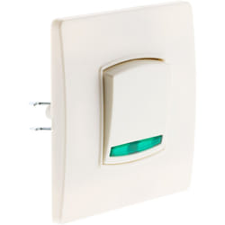 Zenitech - Interruttore bipolare con spia diwONE, colore bianco