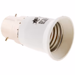 Adattatore portalampada per installare lampadine E27 su lampade previste per attacco B22. Funziona in 6 A - 250 V ~ e 100 W m ...