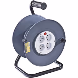 Avvolgitore di cavo vuoto Cavi accettati: lunghezza in 3 x 1,5 mm²: 40 metri. lunghezza in 3 x 2,5 mm²: 25 metri Non utilizza ...