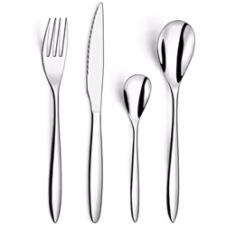 Descrizione Servizio da 24 pezzi di alto design. Coltelli con microdenti molto affilati. Contenuto della confezione 6 x Forch ...