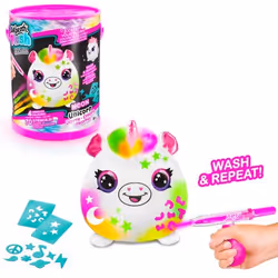 Canal Toys Airbrush Plush Neon Squish Pals Paint Can, Kit da disegno per bambini, 6 anno/i, Multicolore