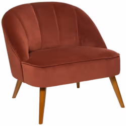 Poltrona "naova" in velluto rosa terracotta - Atmosphera createur d'interieur. Colore : Terracotta. Materiale principale : Pi ...