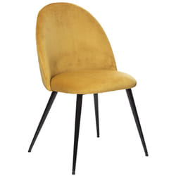 Atmosphera - Sedia slano gambe in metallo nero velluto giallo ocra créateur d'intérieur