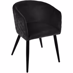 Poltrona "marlo" in velluto nero - Atmosphera createur d'interieur. Colore : Noir. Materiale principale : Acier. Lunghezza : ...
