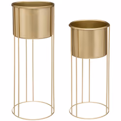 Set di 2 vasi "artif" in metallo dorato - Atmosphera createur d'interieur. Colore : Doré. Materiale principale : Fer. Lunghez ...
