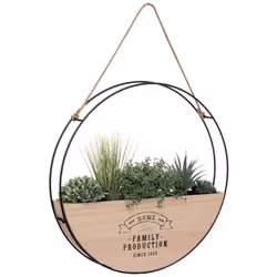 Pianta artificiale pensile "krista" in legno e metallo d44cm - Atmosphera createur d'interieur. Colore : Beige. Materiale pri ...
