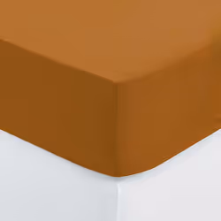Lenzuolo teso "carina" in cotone 90x190cm senape - Atmosphera createur d'interieur. Colore : Marron. Materiale principale : C ...