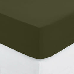 Atmosphera - Lenzuolo teso carina in cotone 90x190cm verde cachi créateur d'intérieur