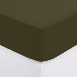 Lenzuolo teso "carina" in cotone 160x200cm verde cachi - Atmosphera createur d'interieur. Colore : Vert. Materiale principale ...