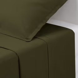 Lenzuolo piatto "carina" in cotone 180x290cm verde kaki - Atmosphera createur d'interieur. Colore : Vert. Materiale principal ...