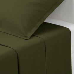 Atmosphera - Lenzuolo piatto carina in cotone 180x290cm verde kaki créateur d'intérieur