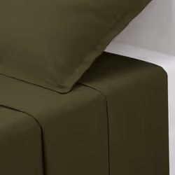 Lenzuolo piatto "carina" in cotone 240x290cm verde kaki - Atmosphera createur d'interieur. Colore : Vert. Materiale principal ...