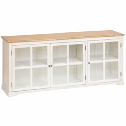 Credenza in vetro a 3 ante "olbia" 180x80cm bianco - Atmosphera createur d'interieur. Colore : Blanc. Materiale principale : ...
