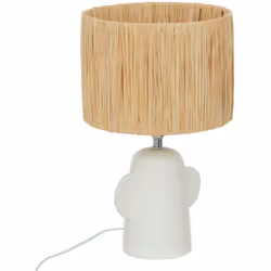 Lampada "raia" h38cm bianco - Atmosphera createur d'interieur. Colore : Blanc. Materiale principale : Dolomite. Lunghezza : 2 ...