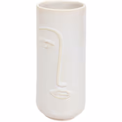 Vaso a forma di faccia in ceramica "soleya" h25cm bianco - Atmosphera createur d'interieur. Colore : Blanc. Materiale princip ...