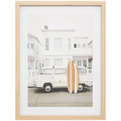 Poster surf "vivien" incorniciato 30x40cm bianco caldo - Atmosphera createur d'interieur. Colore : Blanc. Materiale principal ...