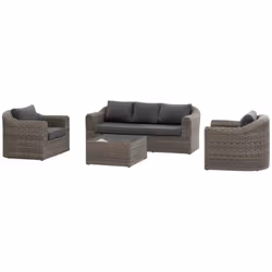 Set di mobili da giardino "mooréa" terre d ombre in alluminio trattato con polveri epossidiche e resina intrecciata, 5 posti ...