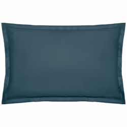 Fodera per cuscino in cotone "carina" 50x70cm blu tempesta - Atmosphera createur d'interieur. Colore : Bleu. Materiale princi ...